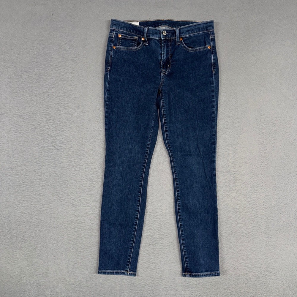 Gap Jeans Womens 8 Blue Mid Rise True Skinny Stretch Dark Wash Denim Preppy